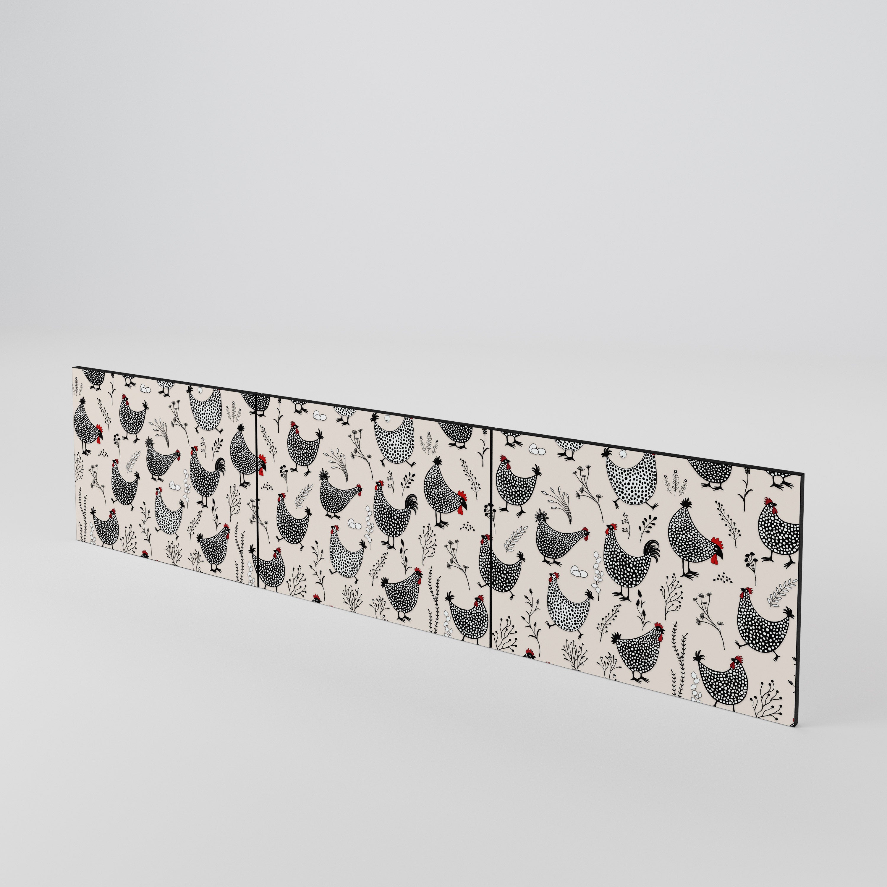 HAPPY HENS 3-Piece TV Cabinet Door Set