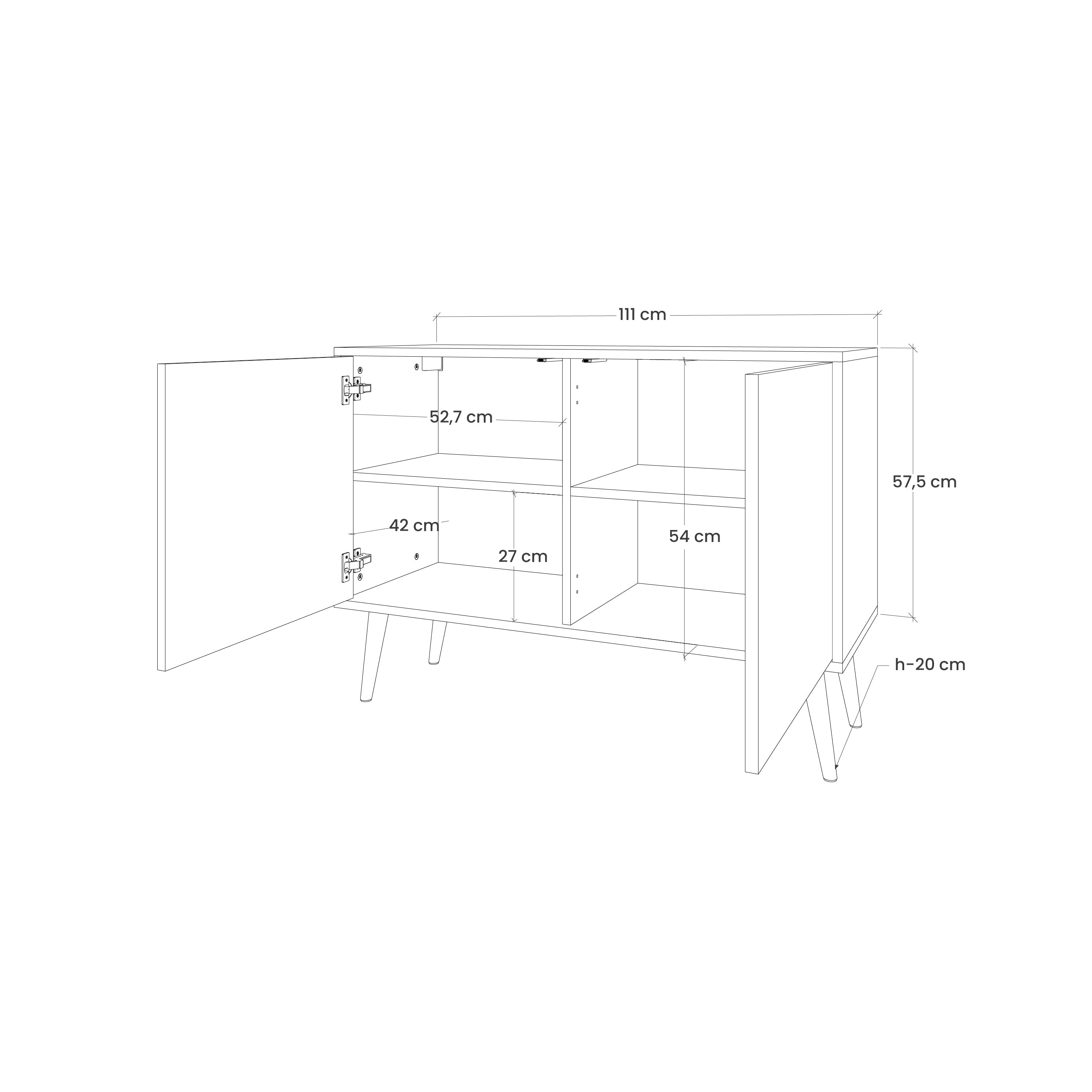 ABSTRACT ALCHEMY 2-Door Sideboard in Oak Effect