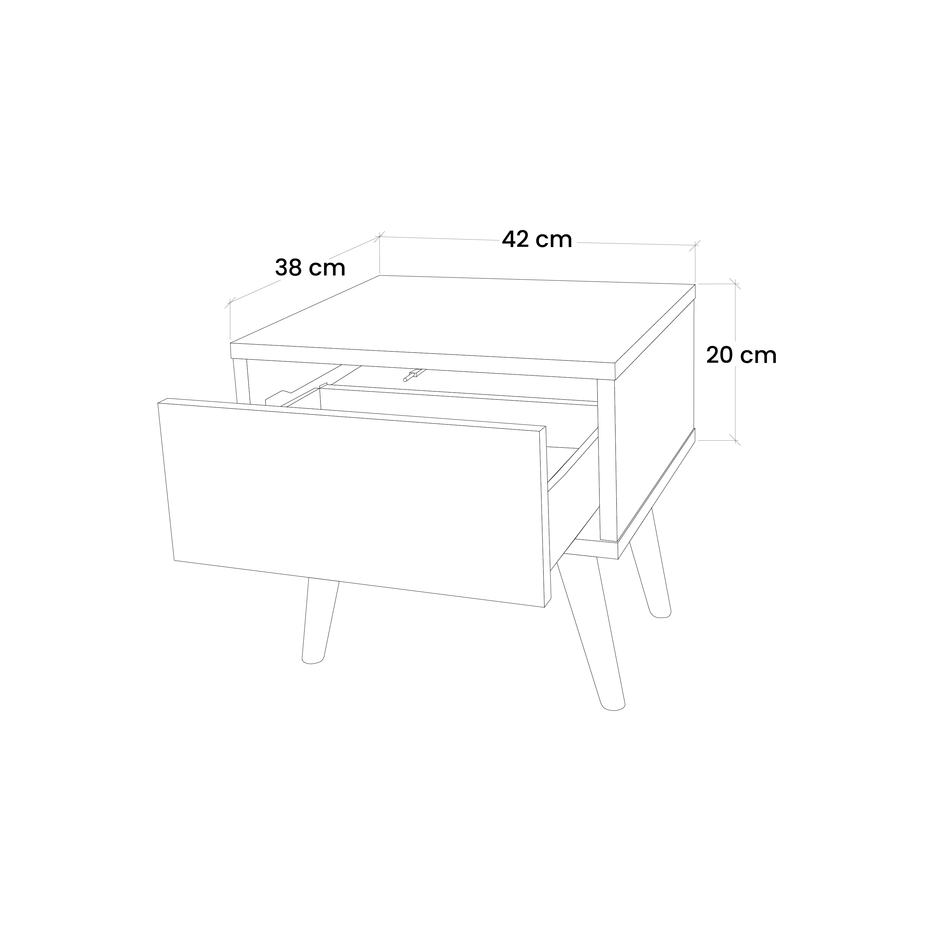 SPRING THOUGHTS Nightstand in Black Finish